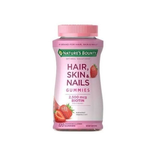 Nature's Bounty Hair Skin & Nails Gummies 120 Count Strawberry