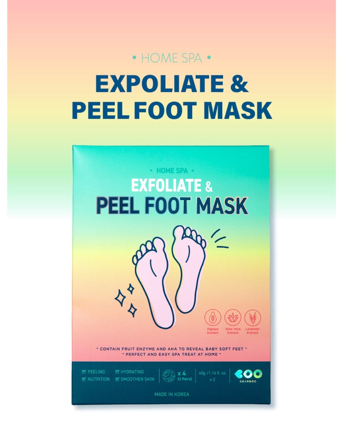Dearboo Exfoliate & Peel Foot Mask