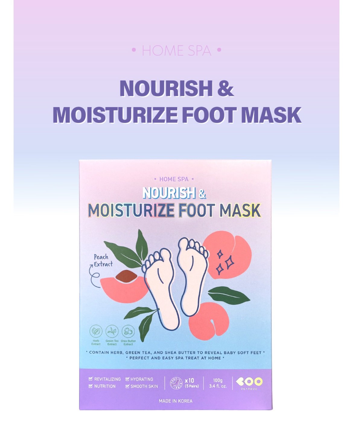 Dearboo Nourish & Moisturize Foot Mask 2pairs
